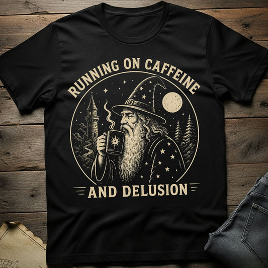 Running on Caffeine and Delusion T-Shirt