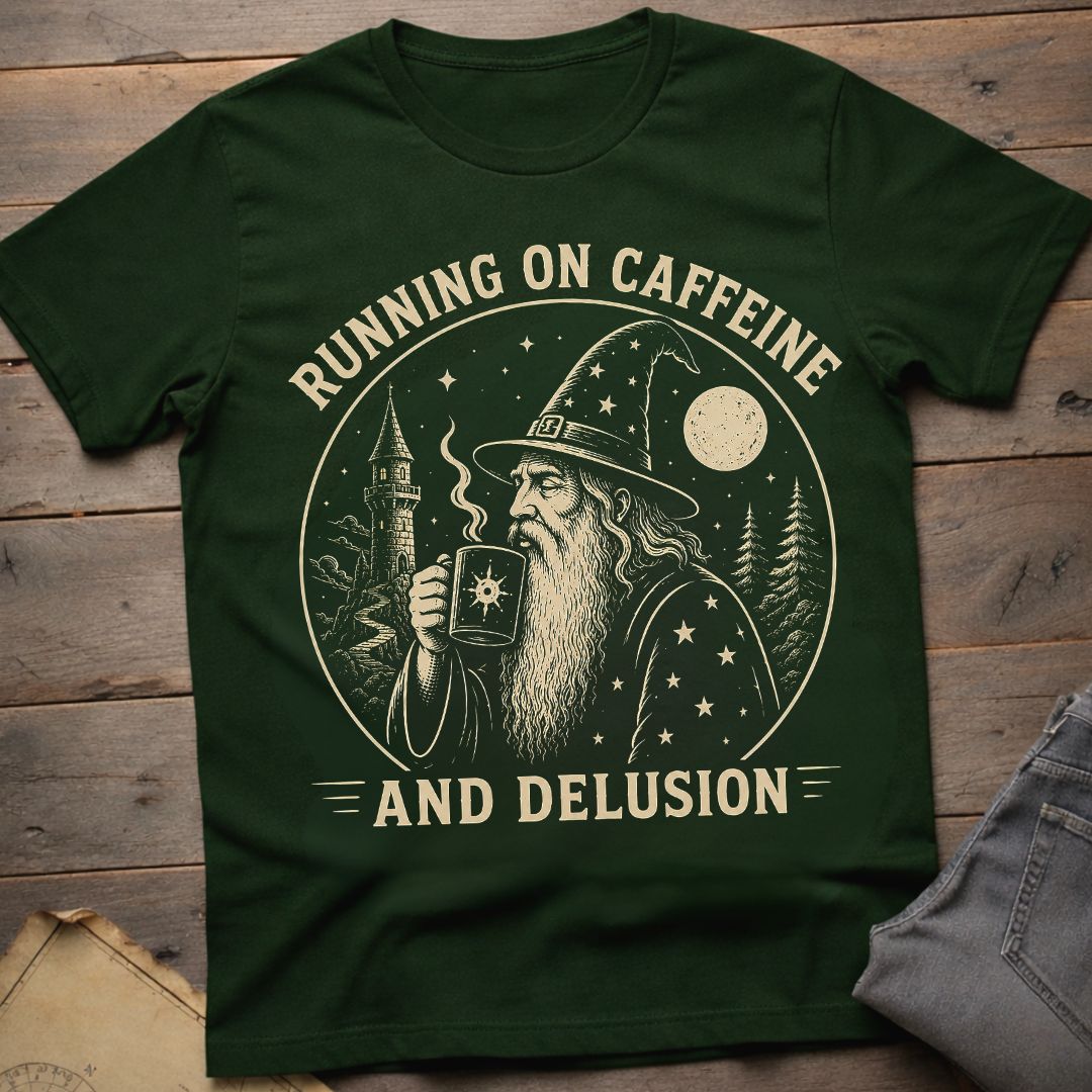 Running on Caffeine and Delusion T-Shirt
