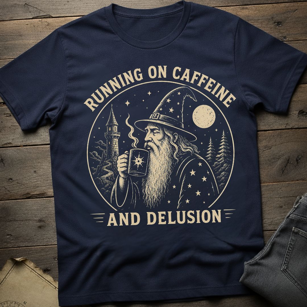 Running on Caffeine and Delusion T-Shirt