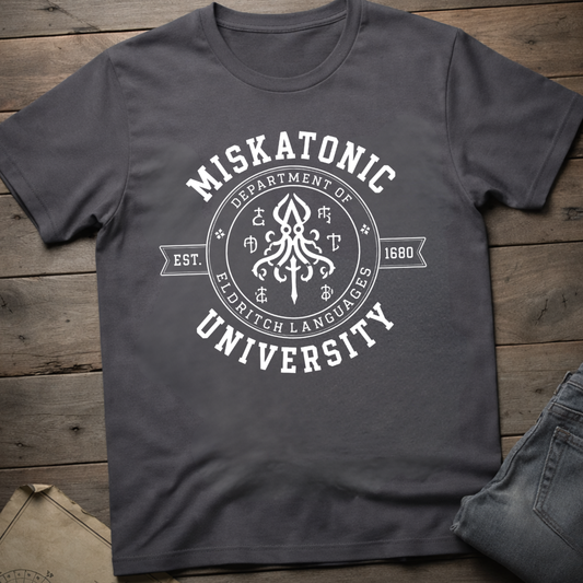 Miskatonic Dept of  Eldritch Languages  T-Shirt