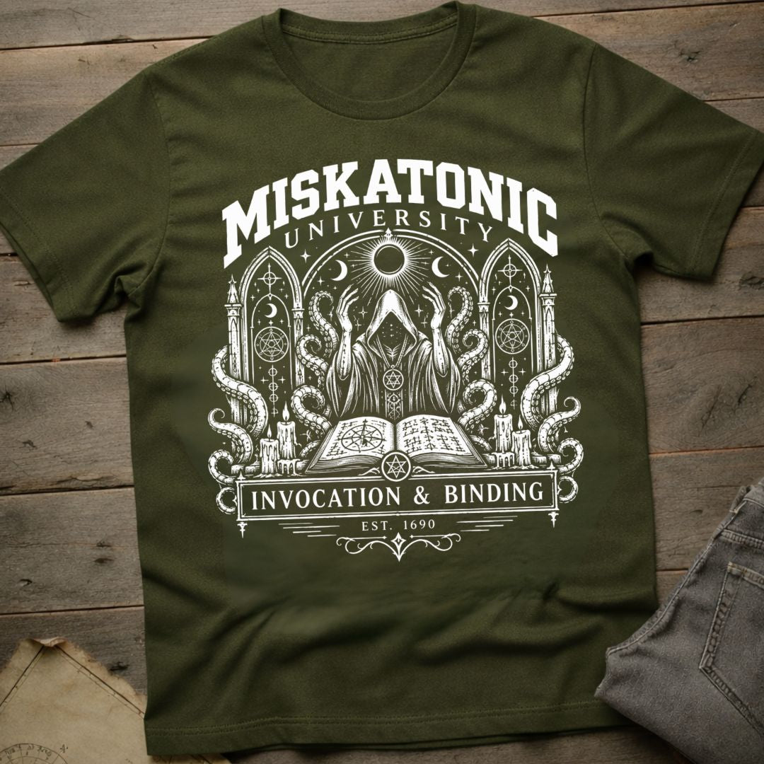 Miskatonic Invocation and Binding T-Shirt